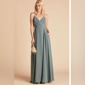 Birdy Grey KAIA DRESS CHIFFON SEA GLASS  Bridesmaid Dress Small